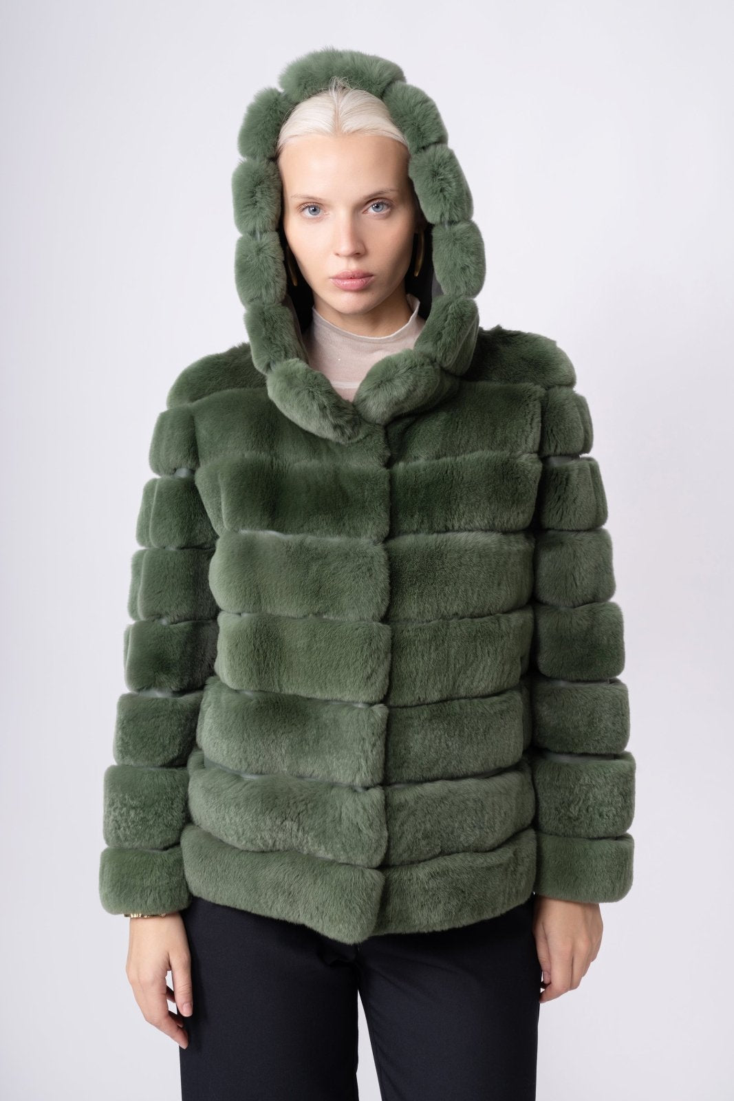 Emerald Serenity Rex Fur Jacket - ADAMO