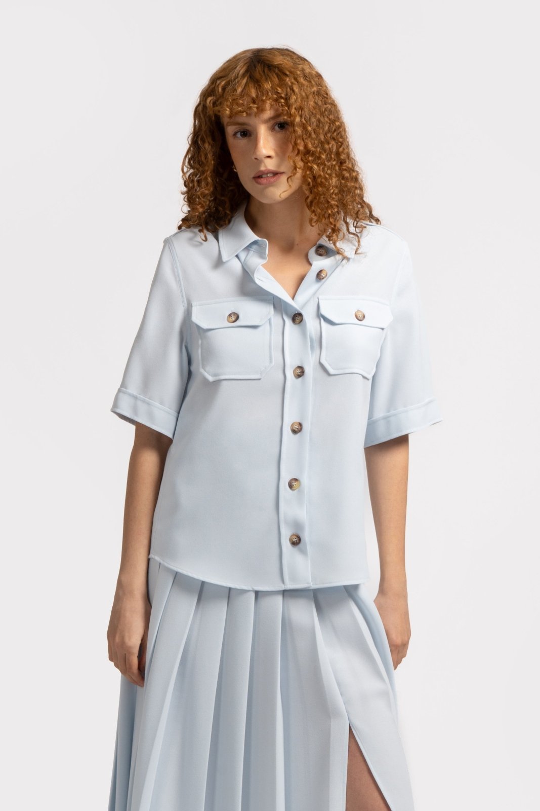 Glacé Pleated Midi Skirt - ADAMO