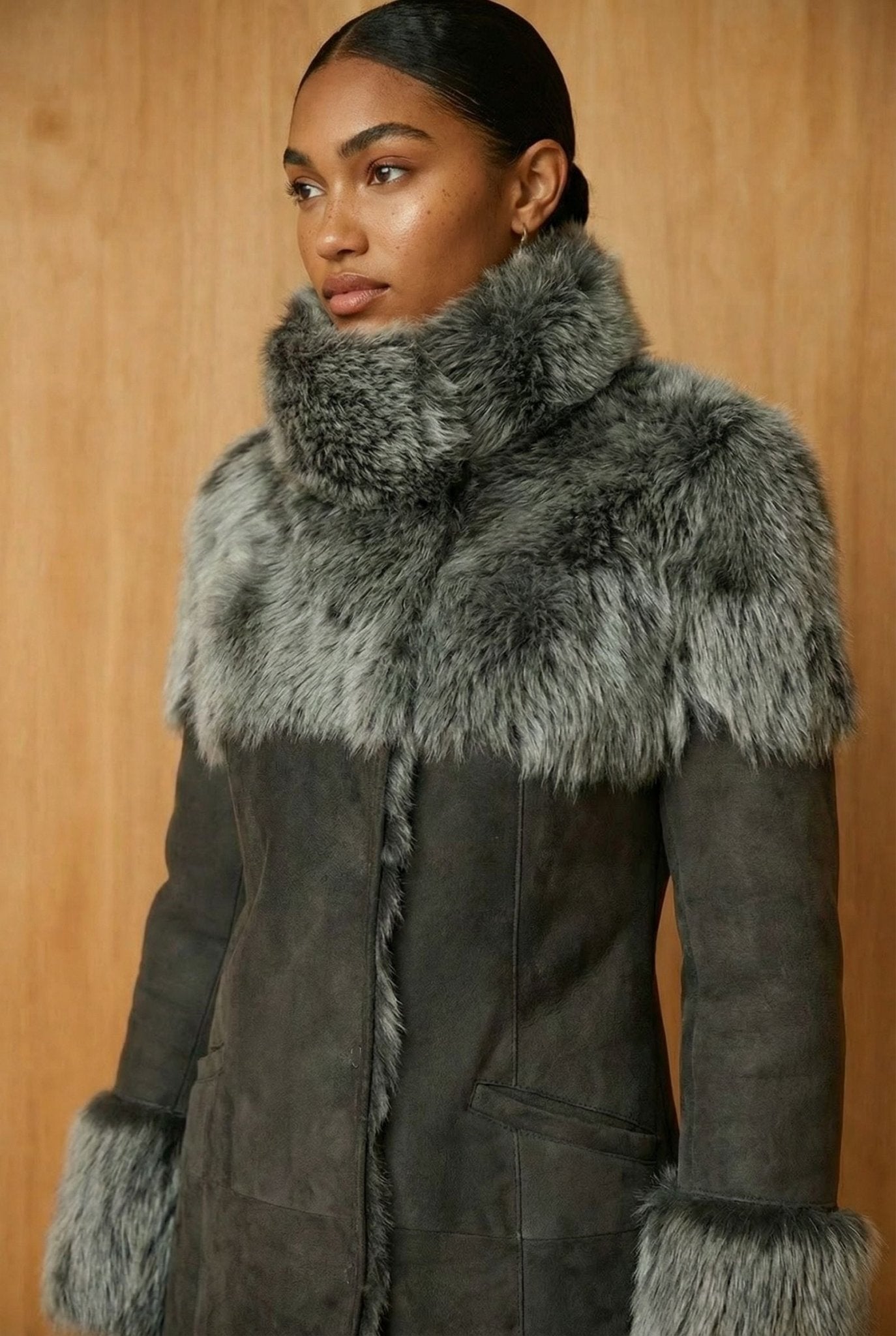Green Long Fur Coat - ADAMO