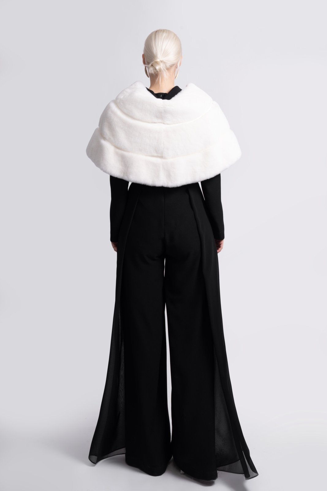 Ivory Eclipse Rex Fur Cape - ADAMO