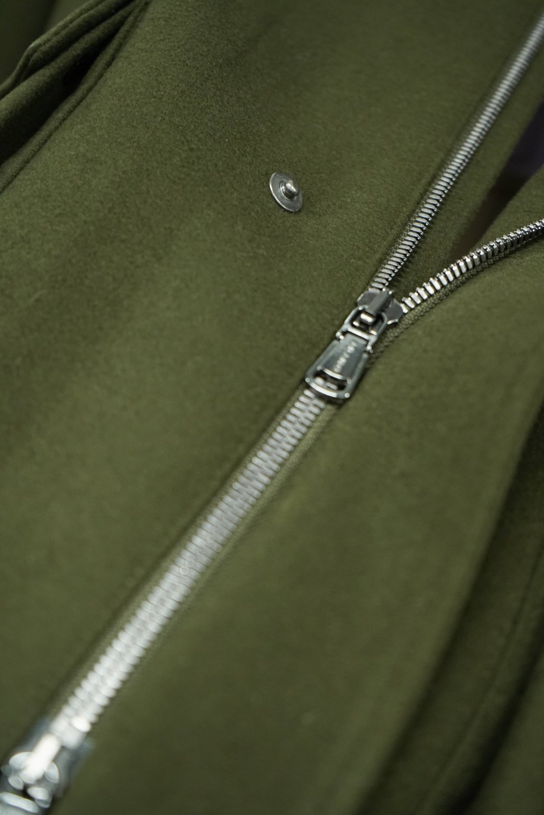 Khaki Wool Rex Collar Coat - ADAMO
