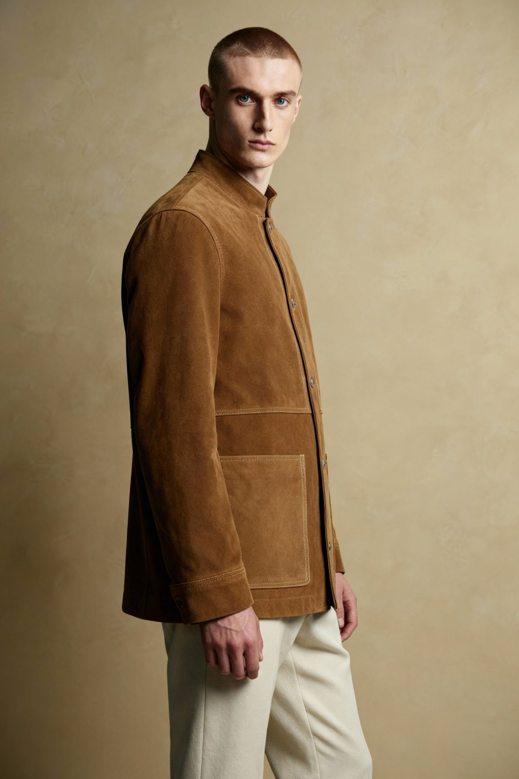 Light Chestnut Suede Jacket - ADAMO