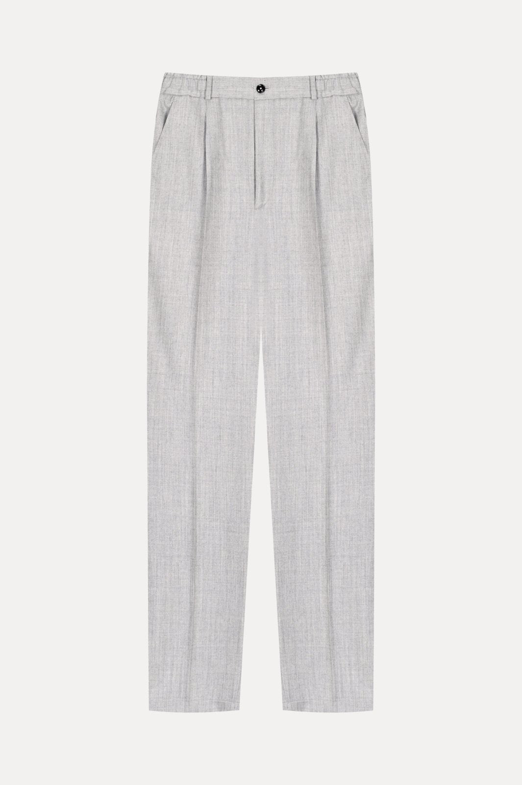 Light Grey Wool - Cashmere Trousers - ADAMO