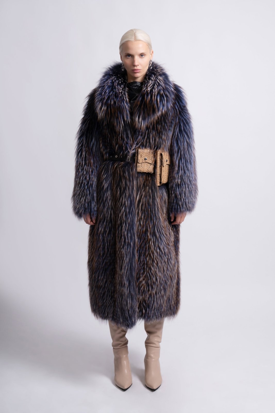 Midnight Aurora Fox Fur Coat - ADAMO