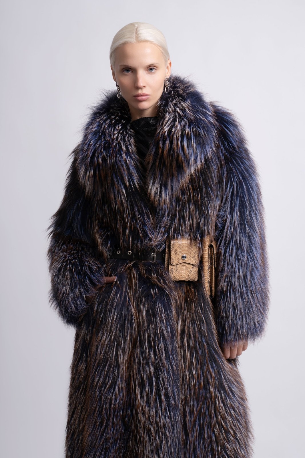 Midnight Aurora Fox Fur Coat - ADAMO