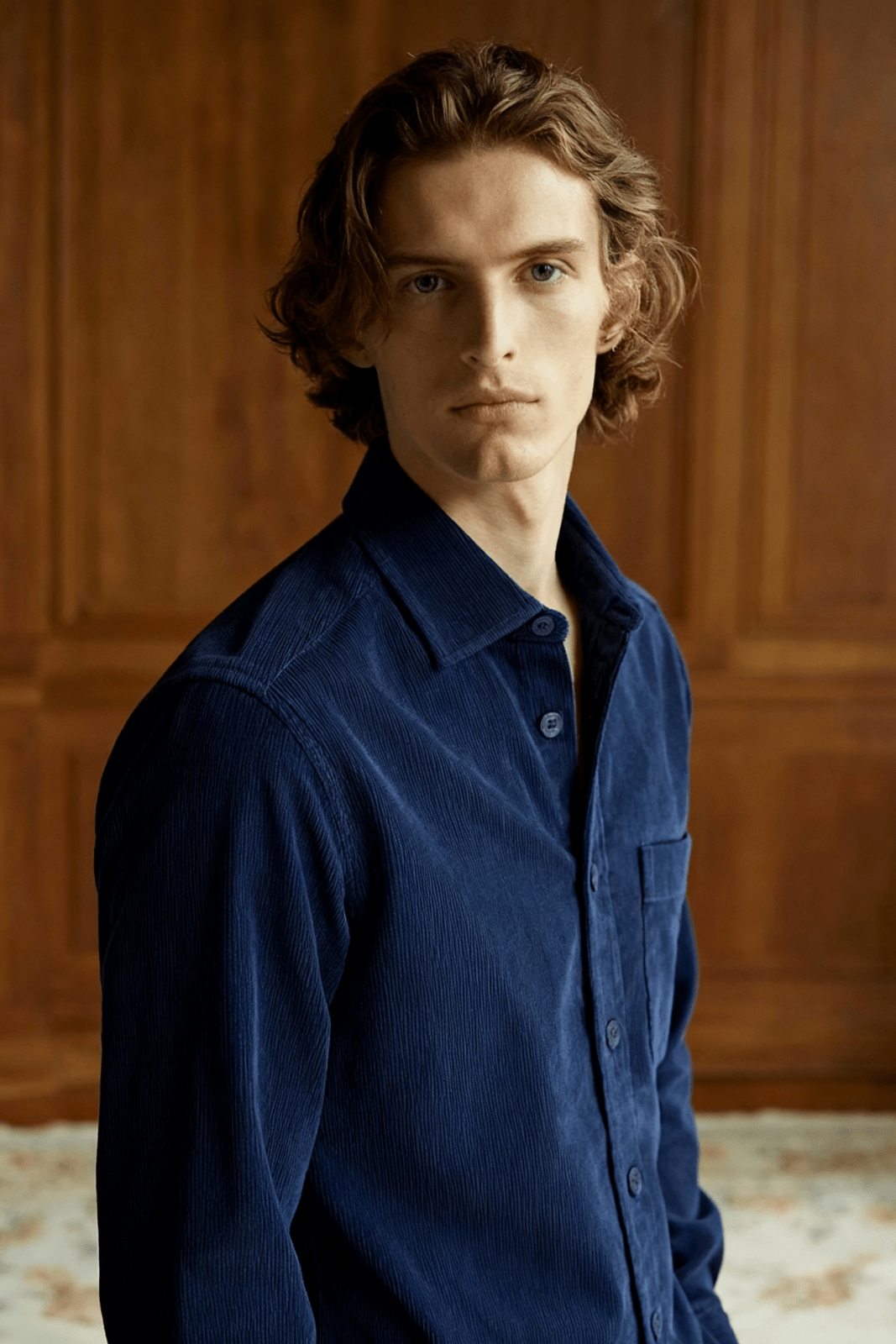 Midnight Blue Corduroy Shirt - ADAMO
