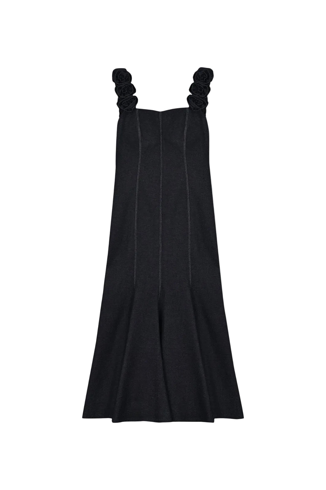 Midnight Navy Flared Denim Dress - ADAMO