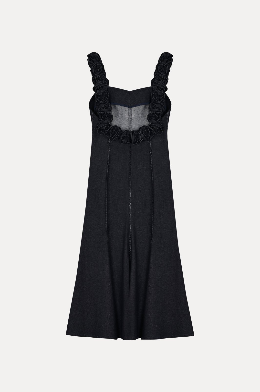 Midnight Navy Flared Denim Dress - ADAMO