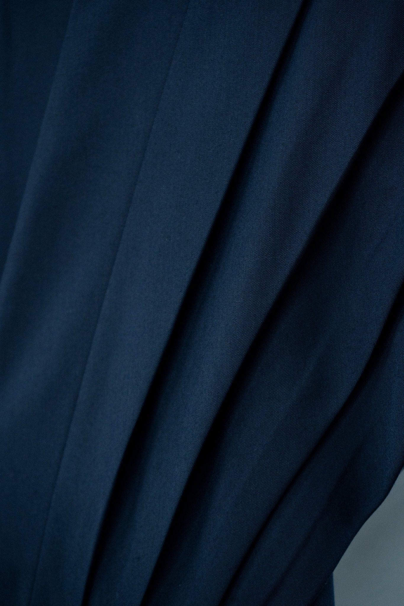 Midnight Navy Pleated V - Neck Dress - ADAMO