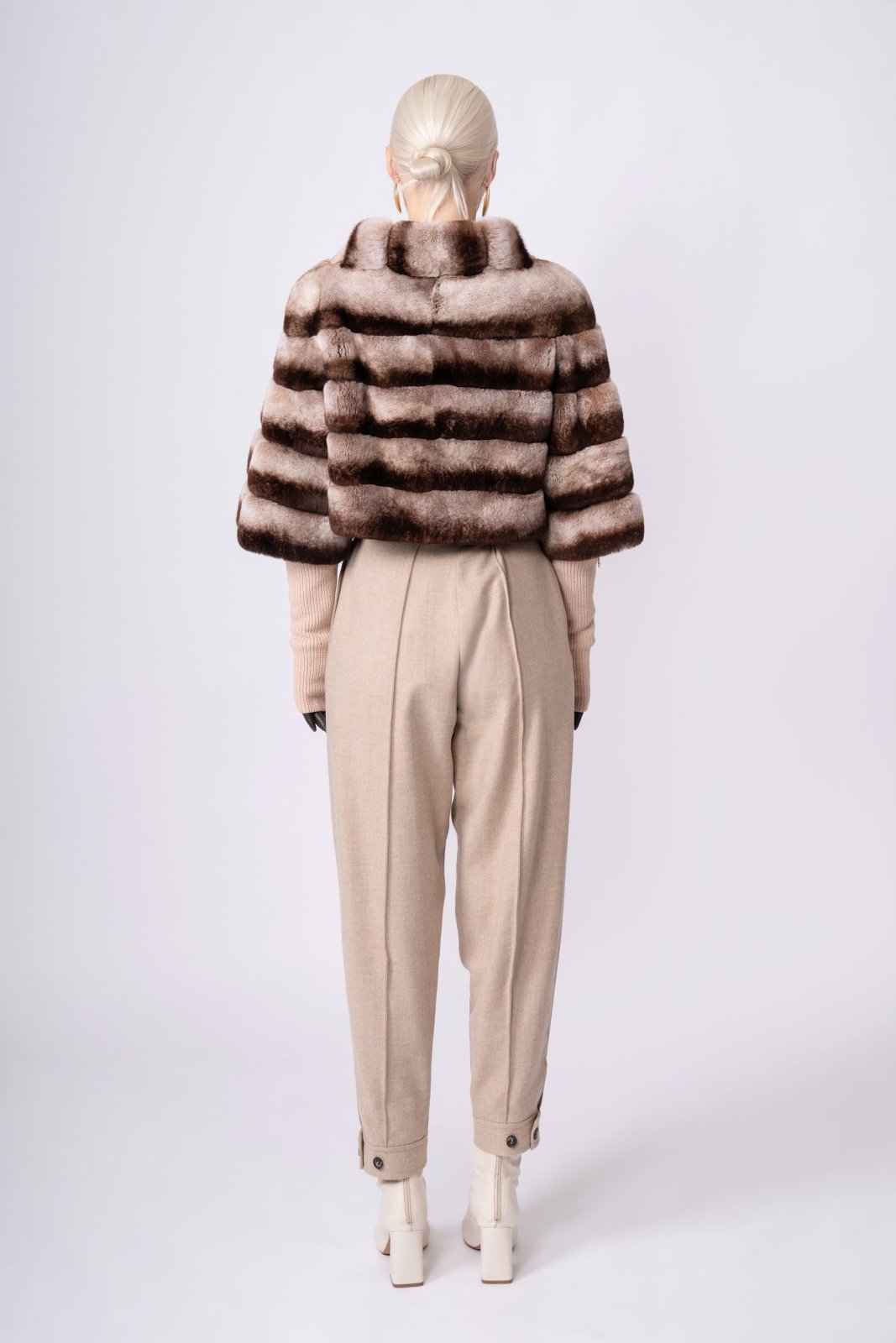 Mocha Eclipse Rex Fur Jacket - ADAMO
