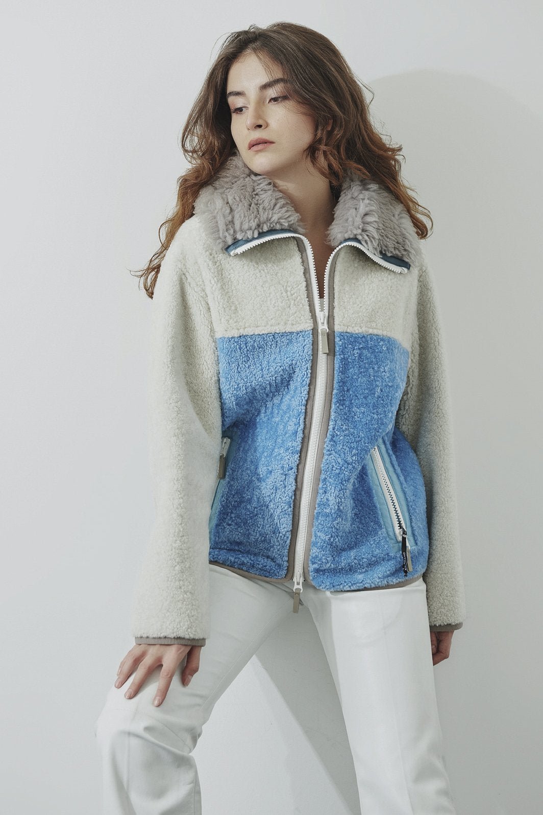 Multicolored Shearling Fur Jacket - ADAMO