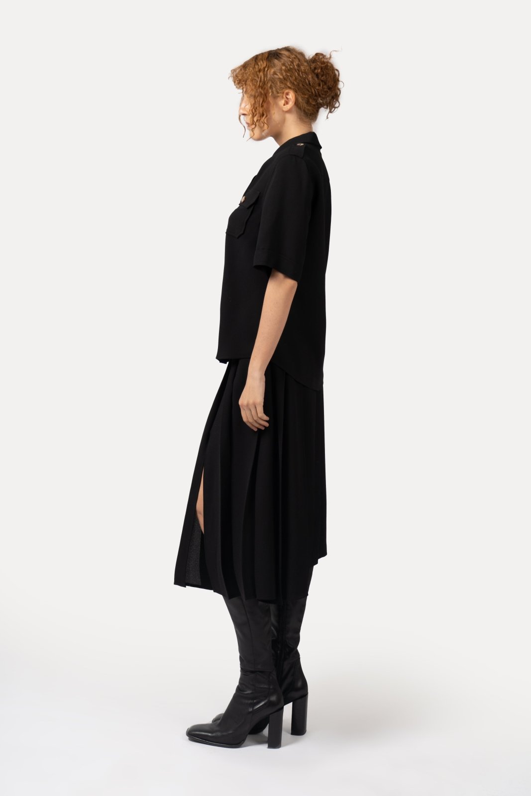 Muse Pleated Midi Skirt - ADAMO