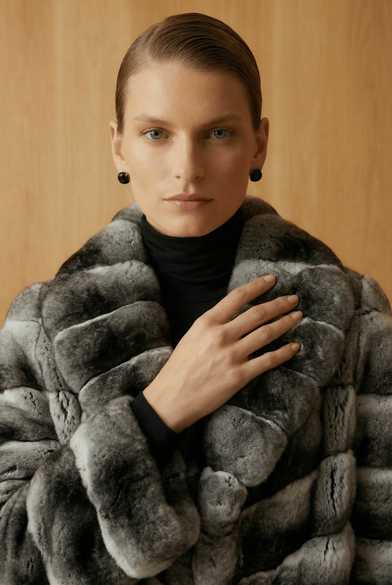 Natural Chinchilla Fur Coat - ADAMO