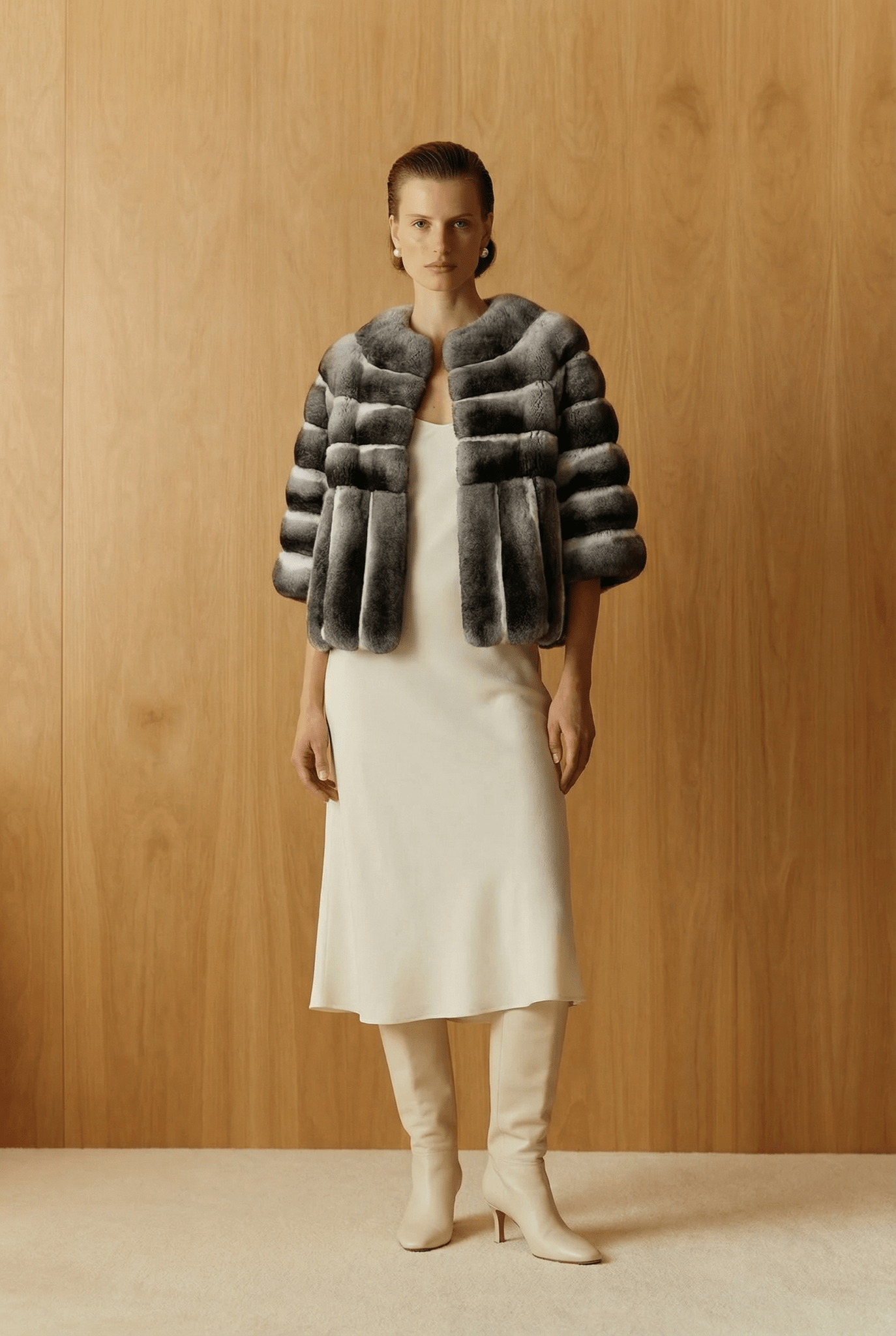 Natural Chinchilla Fur Jacket - ADAMO