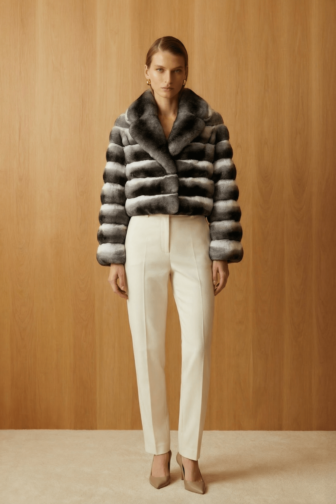 Natural Chinchilla Fur Jacket - ADAMO