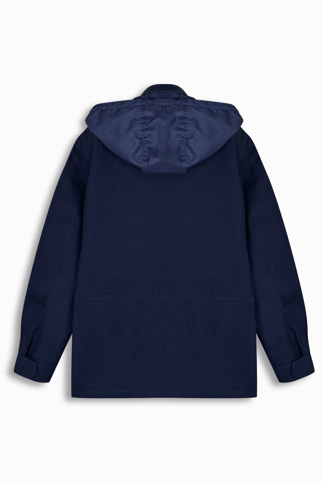 Navy Blue Linen Field Jacket - ADAMO