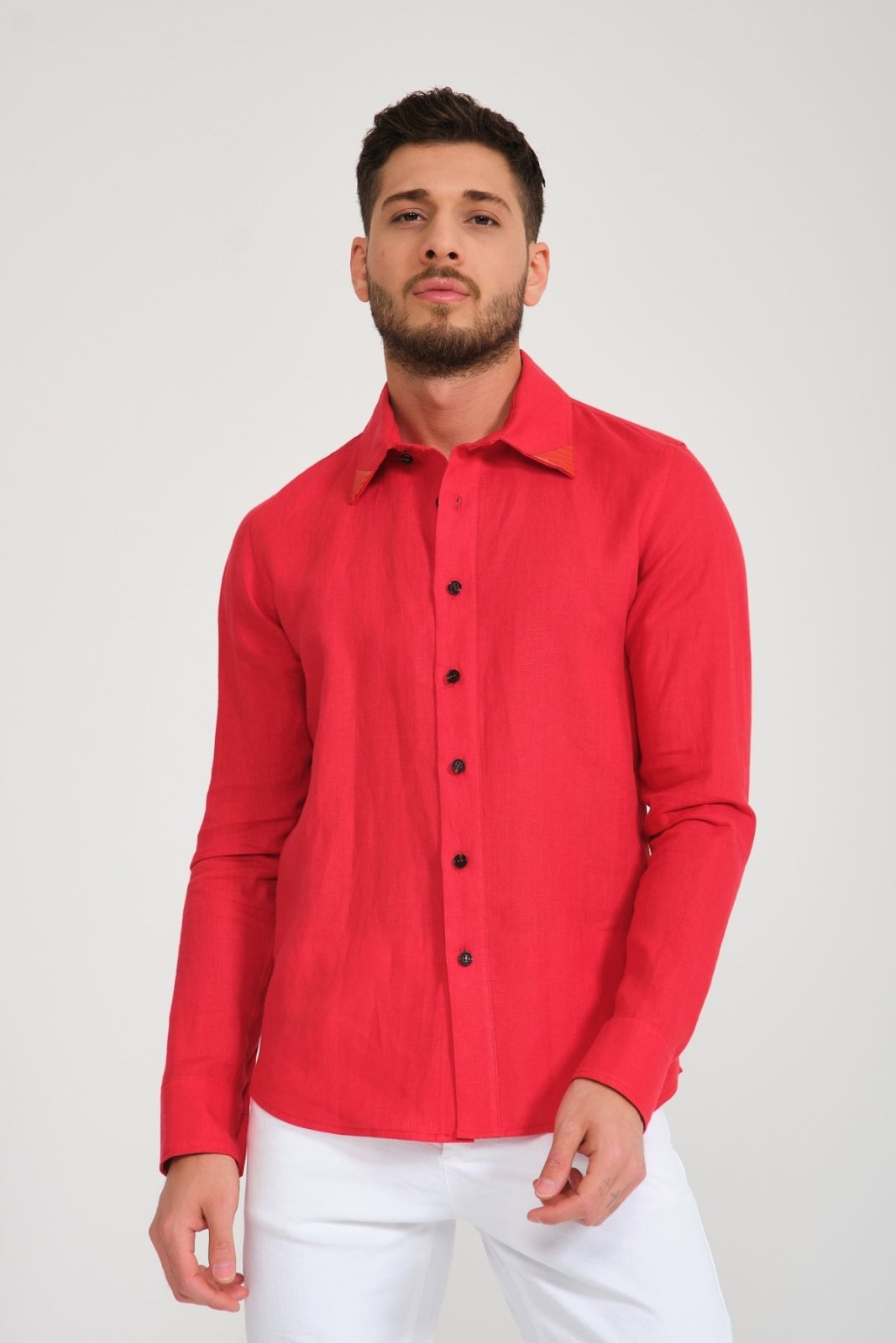 Red Linen Shirt - ADAMO
