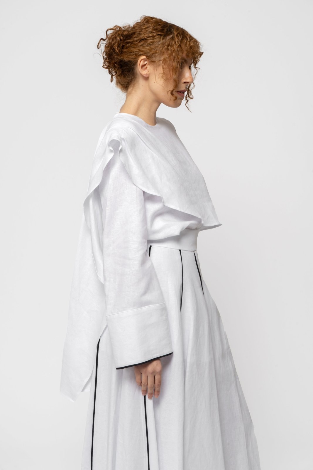 Ruffled Linen Blouse - ADAMO