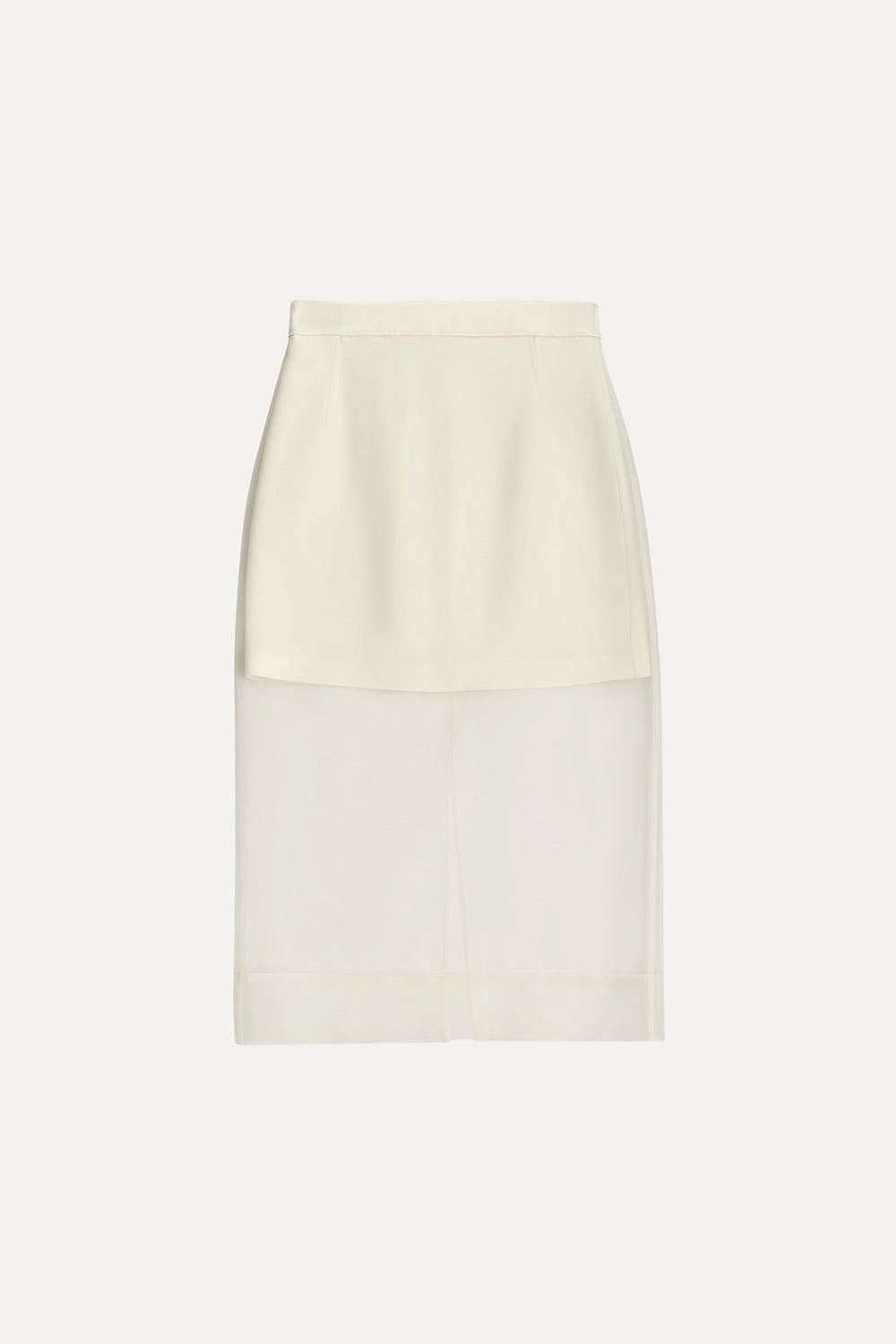Sheer Contrast Midi Skirt - ADAMO