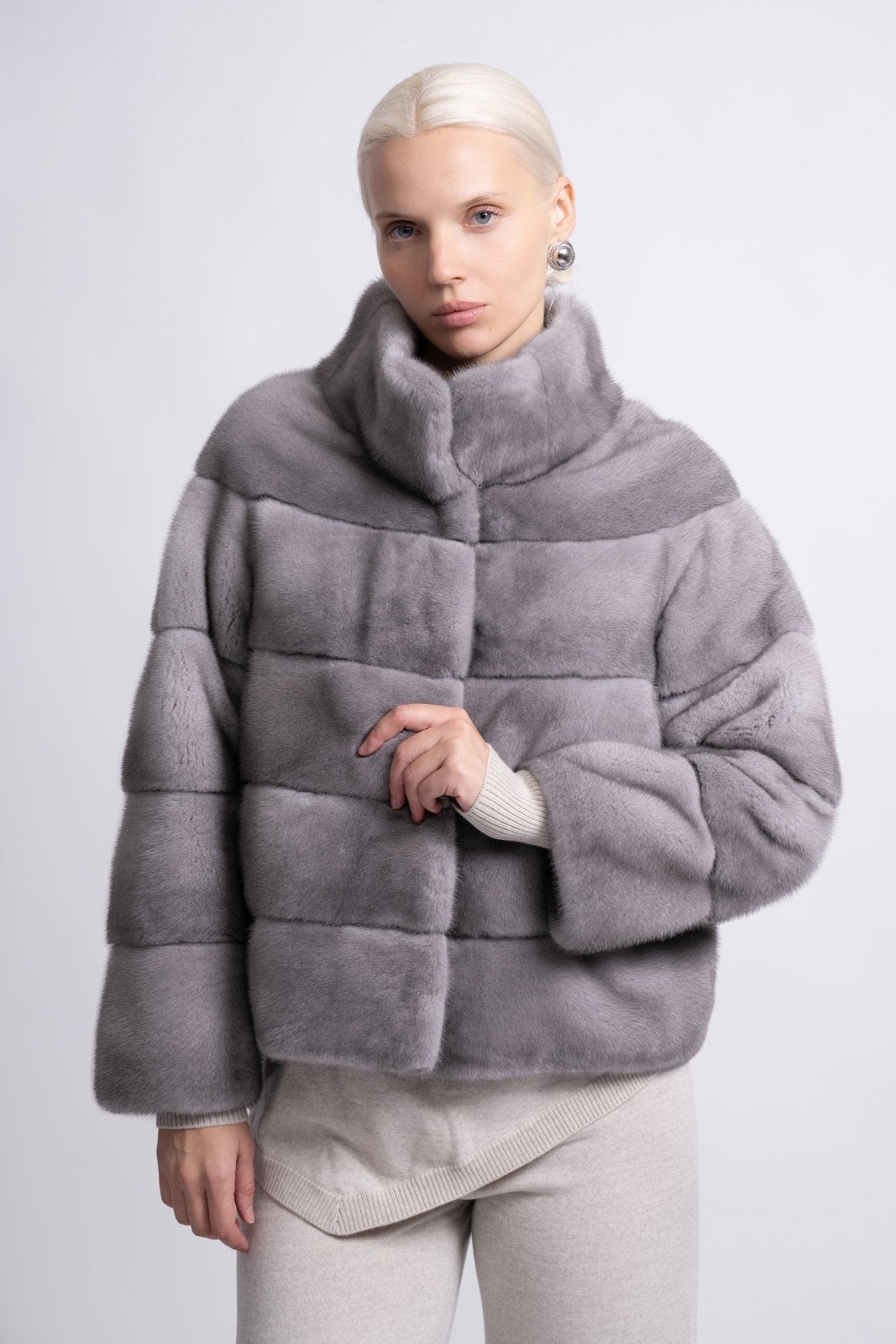 Smoky Pearl Mink Fur Jacket - ADAMO