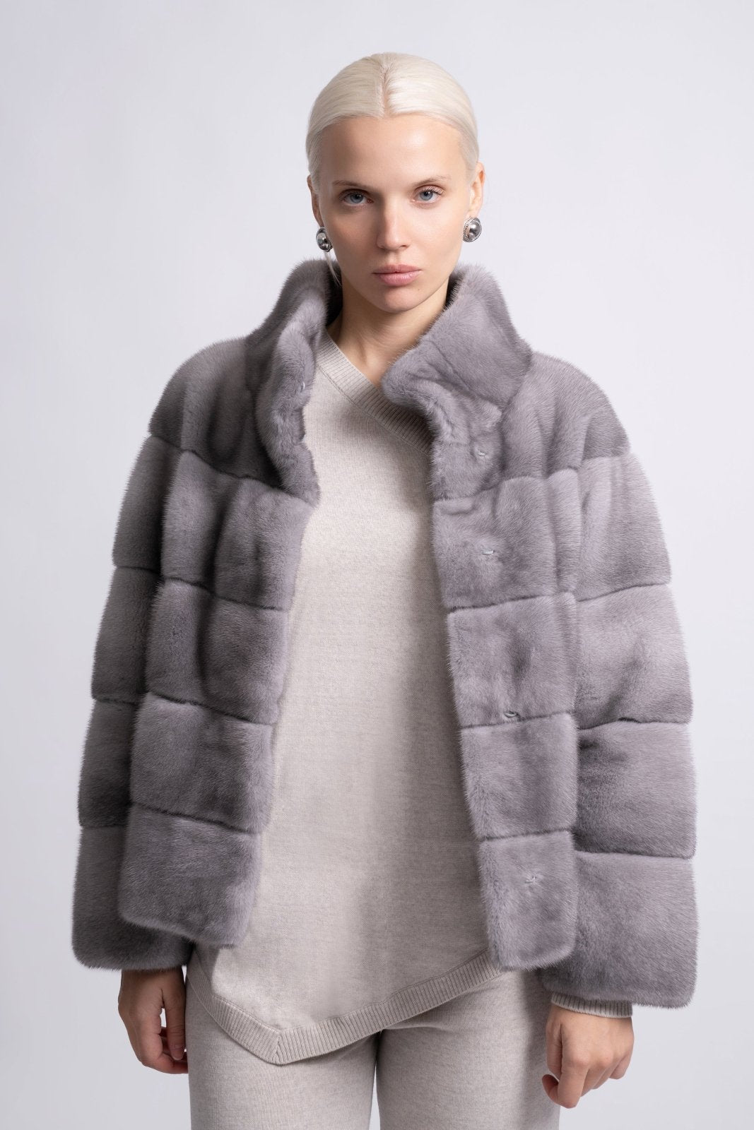 Smoky Pearl Mink Fur Jacket - ADAMO
