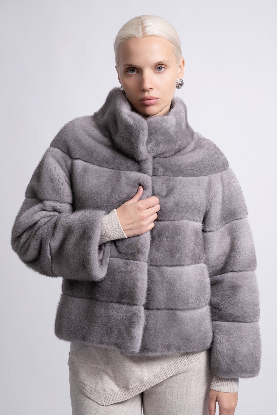 Smoky Pearl Mink Fur Jacket - ADAMO