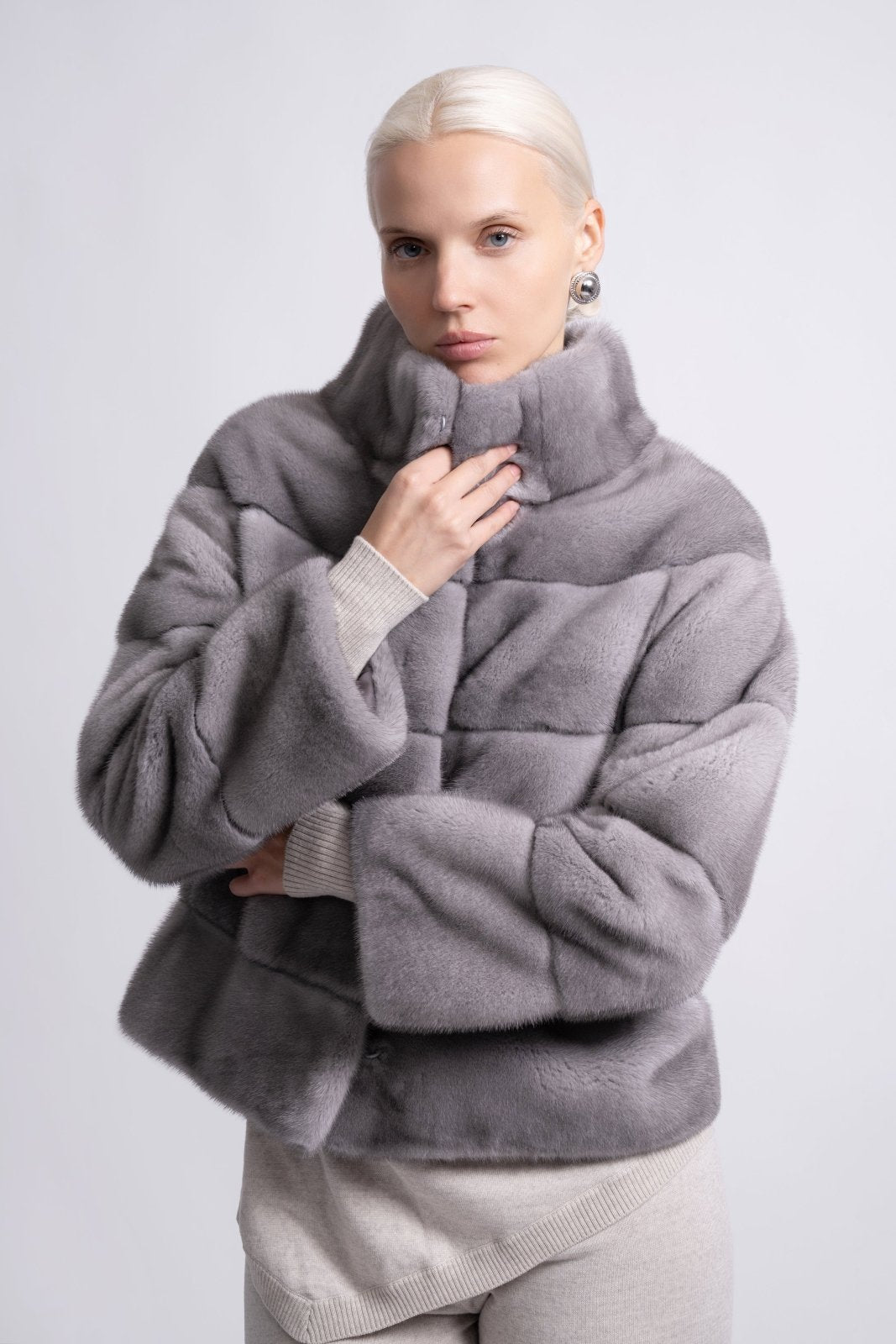 Smoky Pearl Mink Fur Jacket - ADAMO