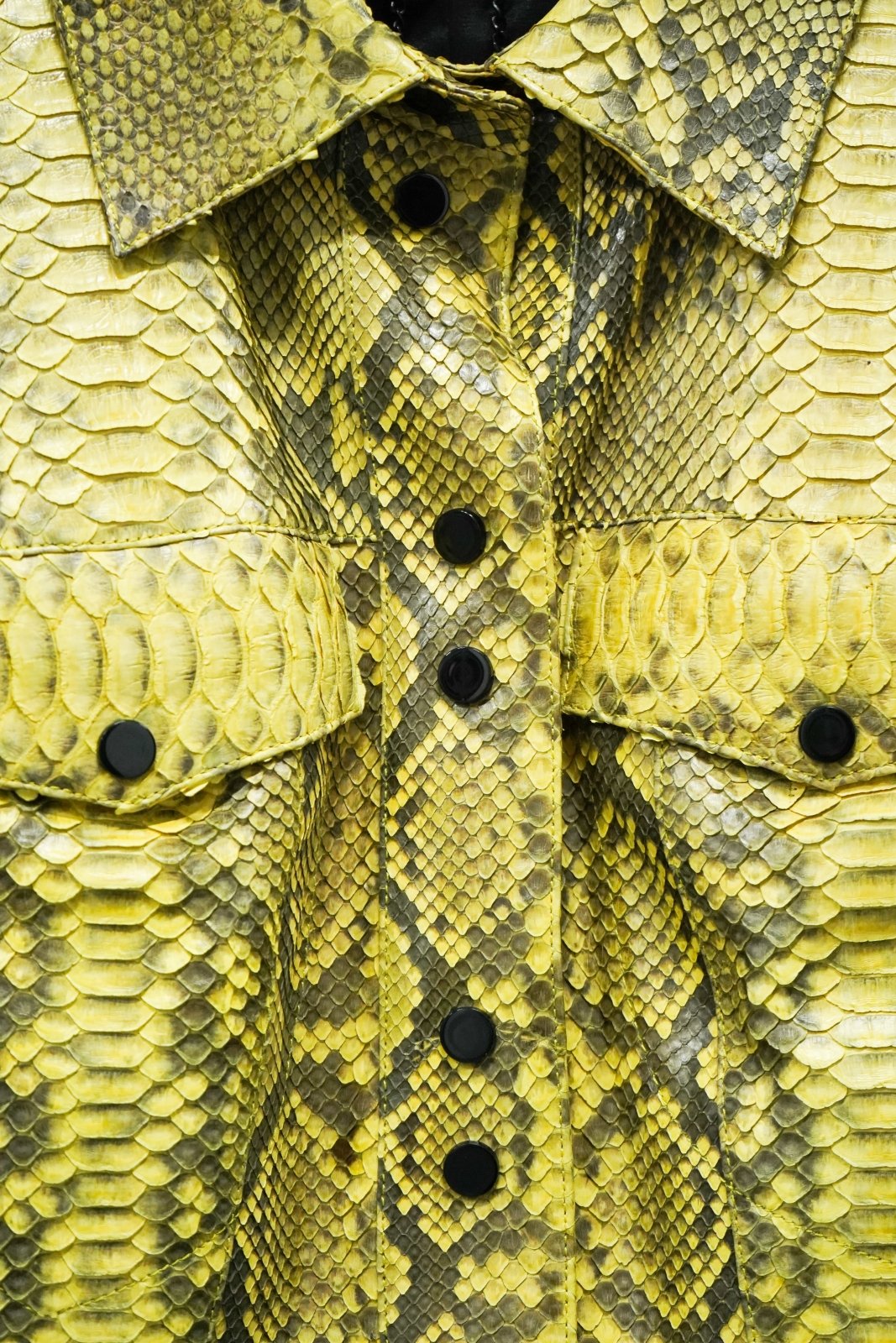 Solaris Yellow Python Leather Jacket - ADAMO