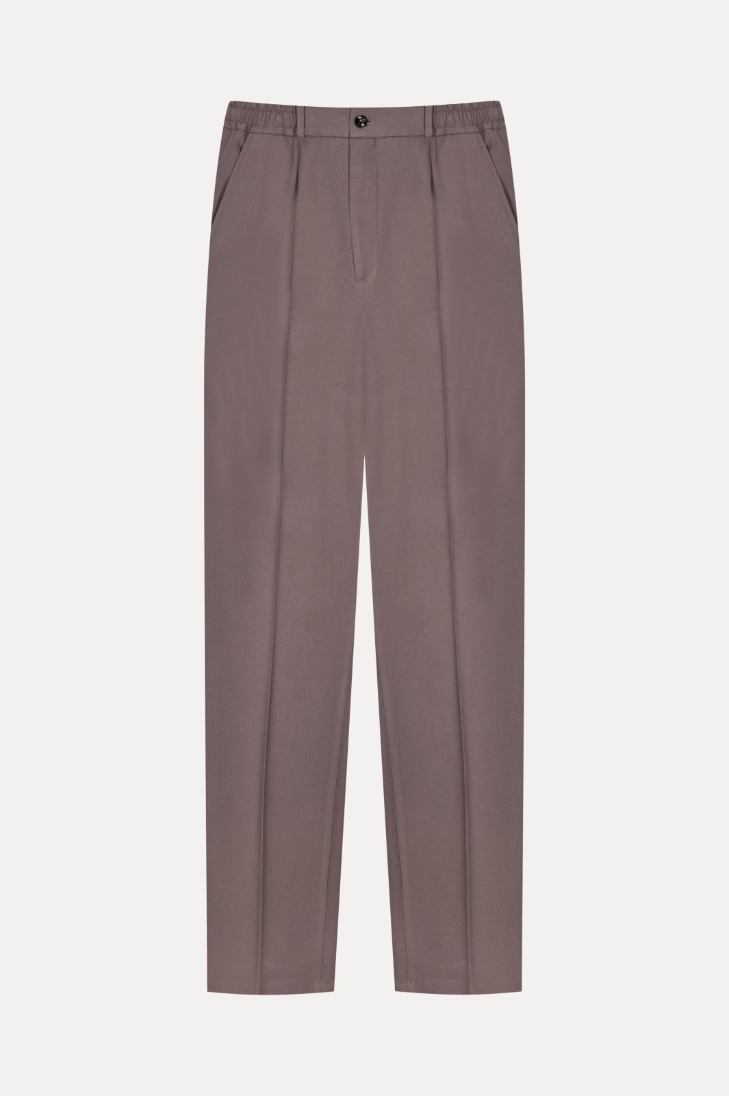 Taupe Tailored Stretch Trousers - ADAMO