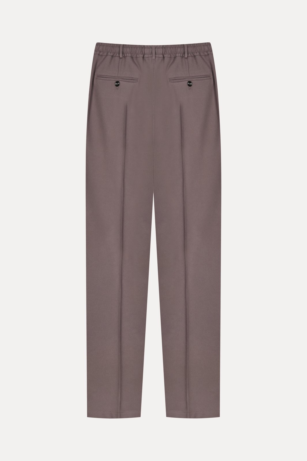 Taupe Tailored Stretch Trousers - ADAMO