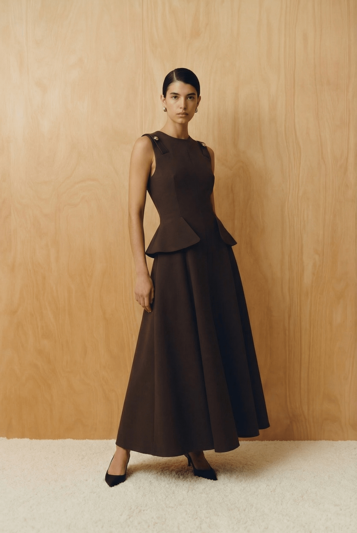 The Umber Architectural Drape Dress - ADAMO