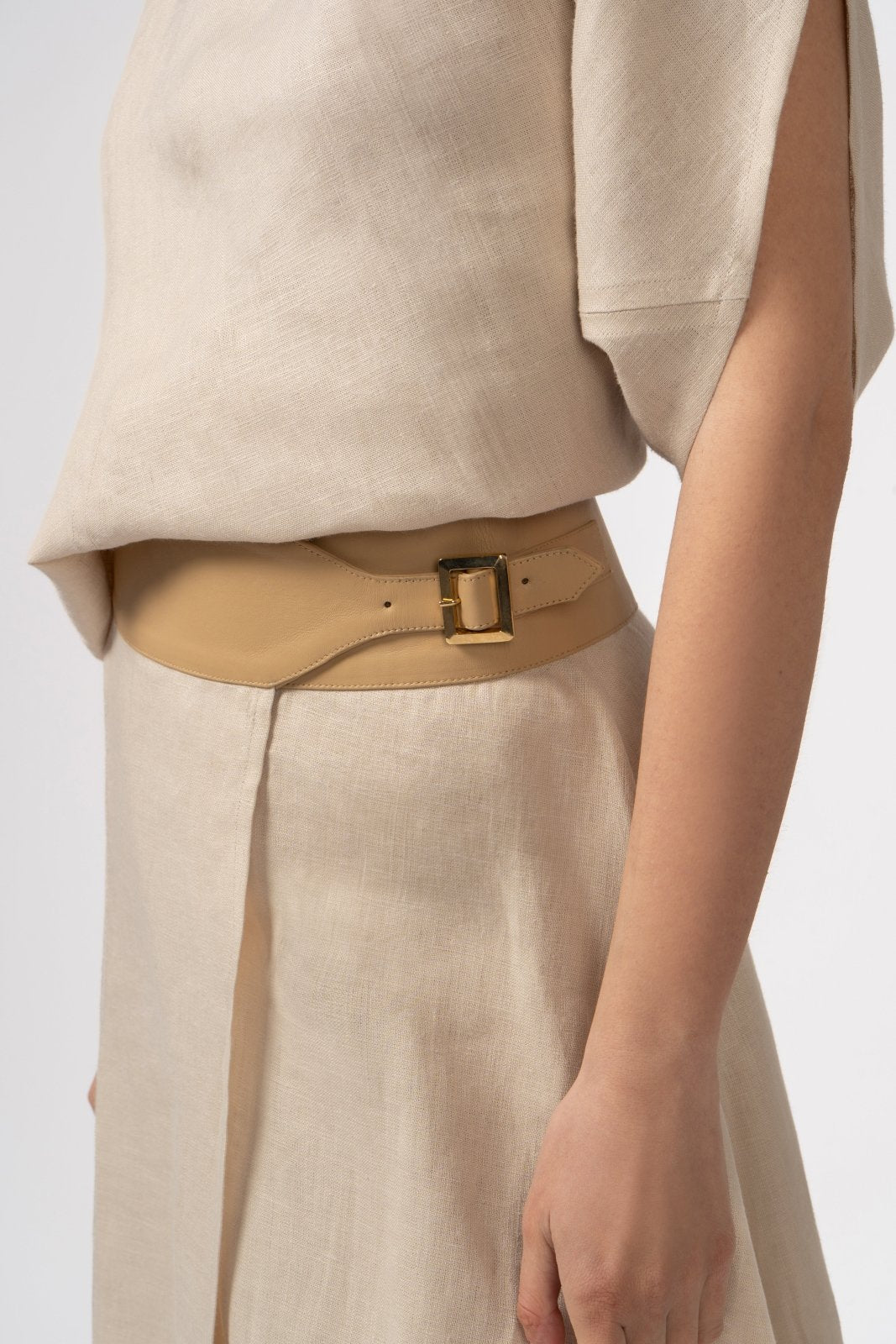 Umber Wrap Linen Skirt - ADAMO