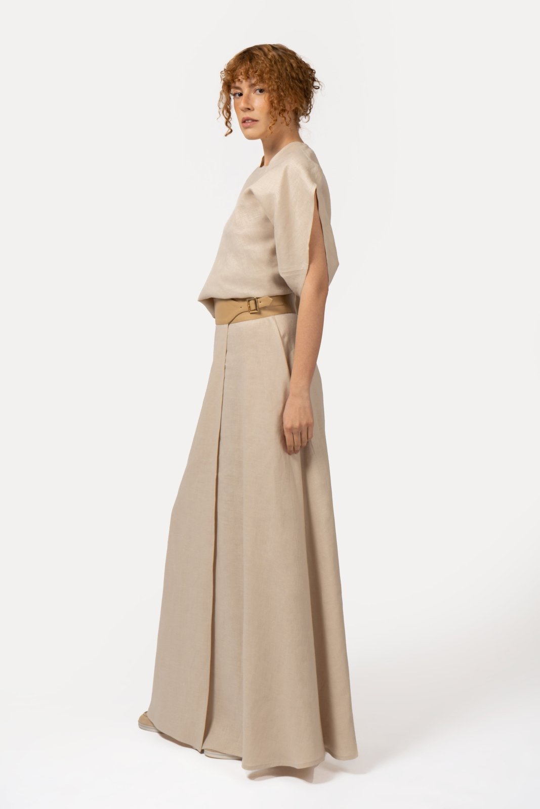 Umber Wrap Linen Skirt - ADAMO