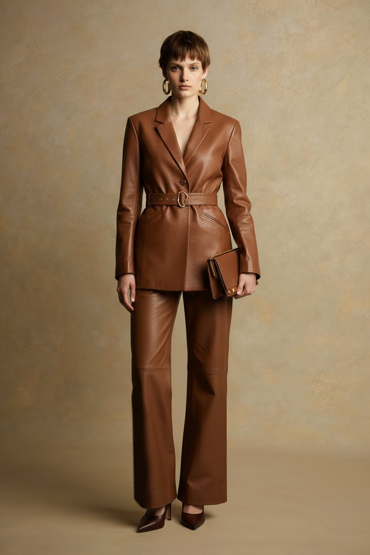 Valence Leather Blazer - ADAMO
