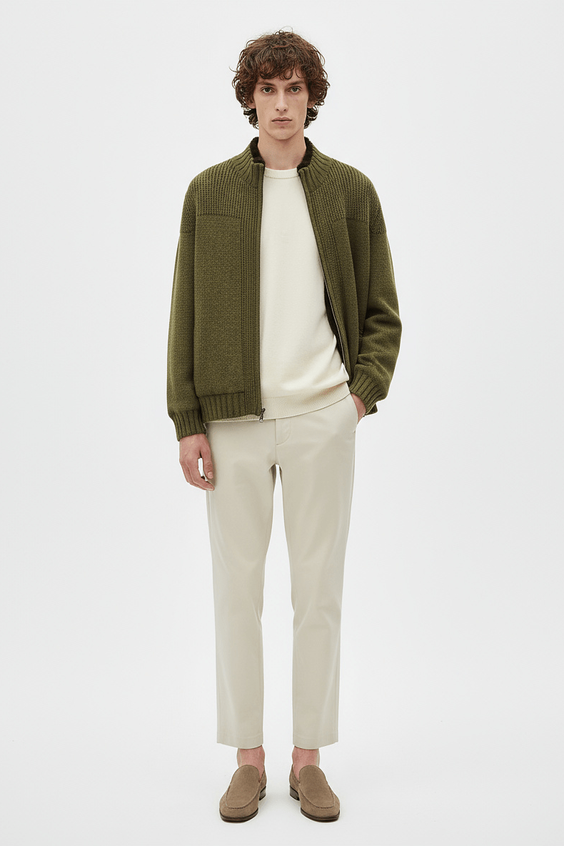 Verdant Haven Wool Cardigan - ADAMO