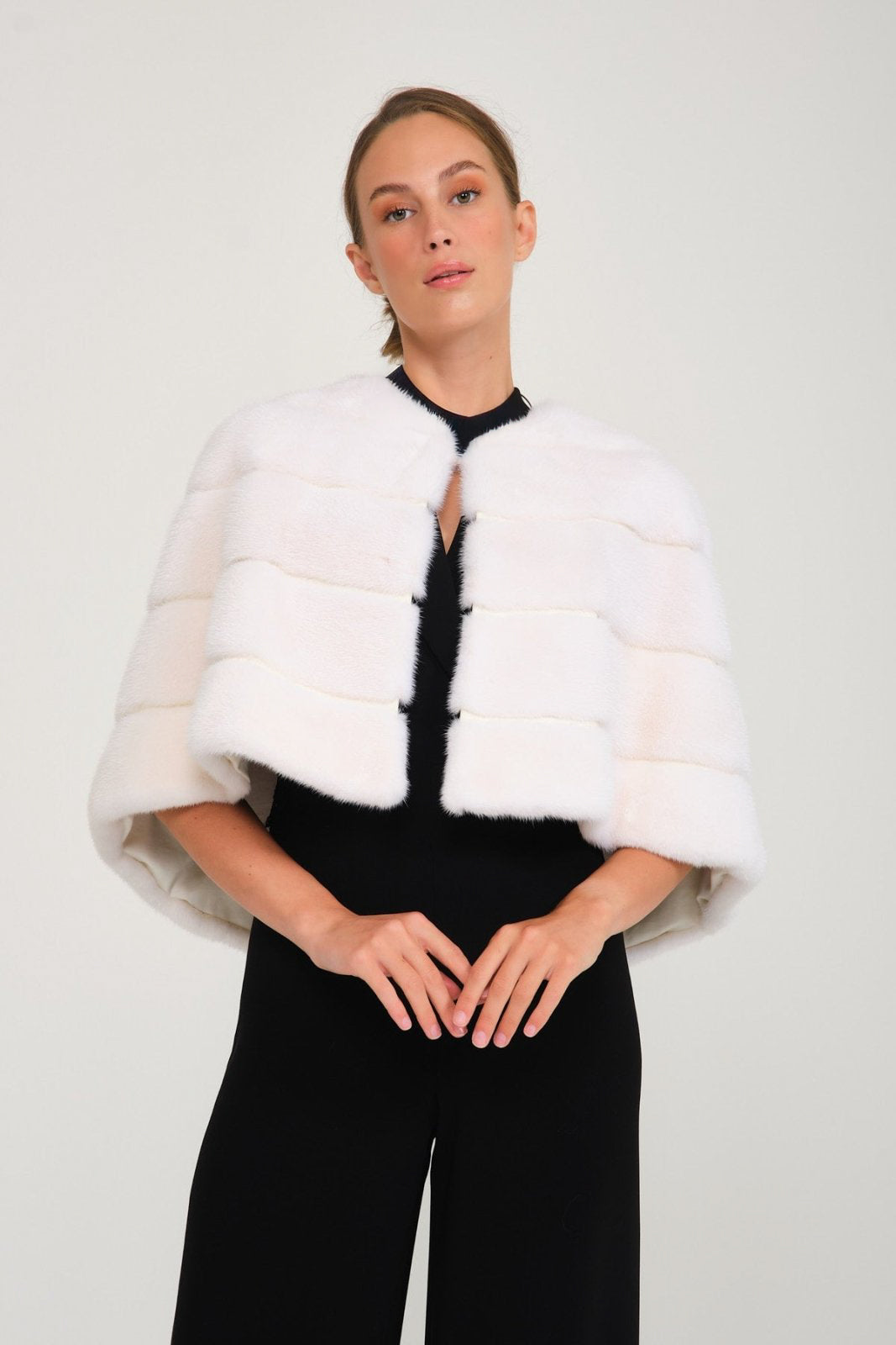 White Mink Fur Cape