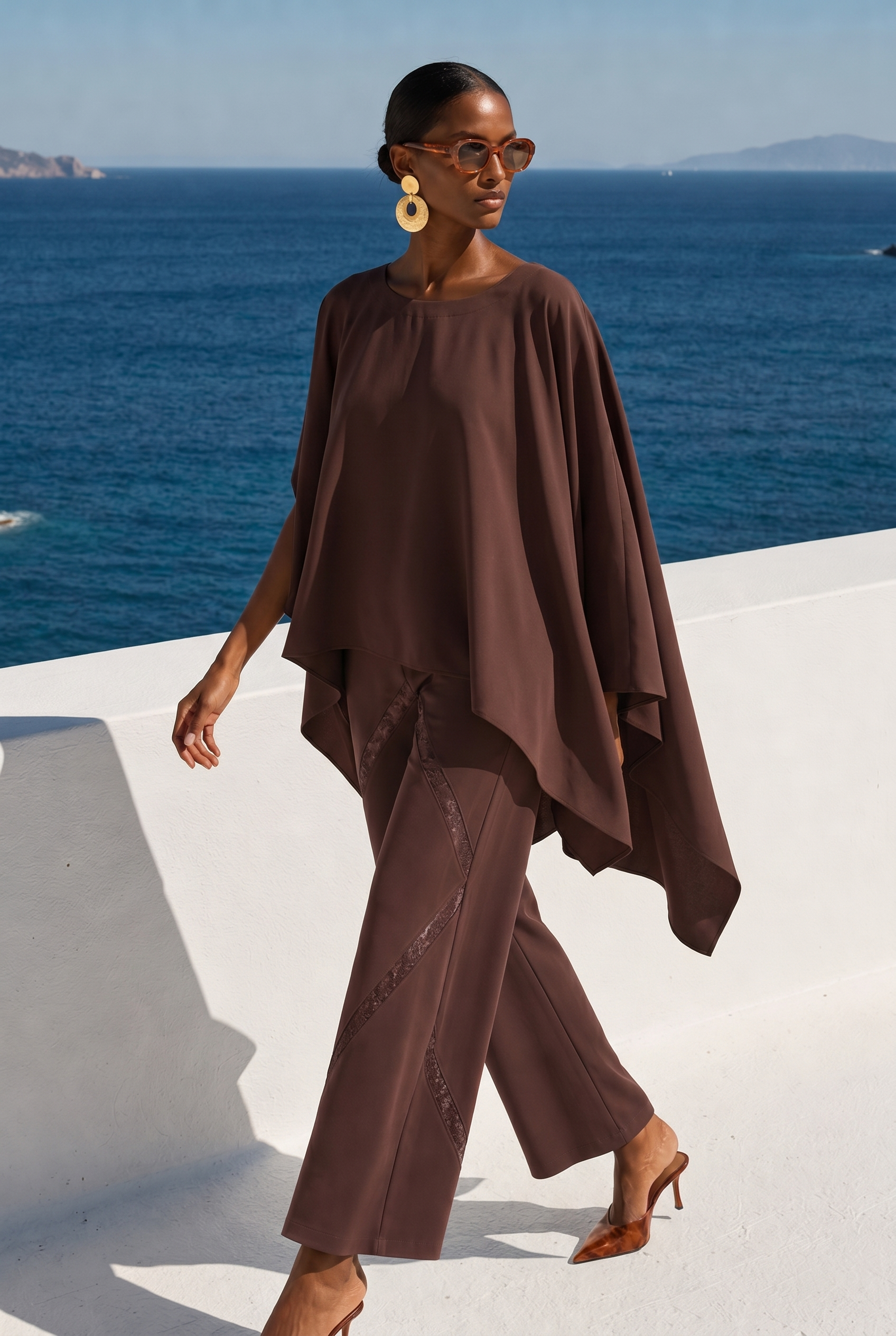 Seravelle Mocha Wide-Leg Trousers