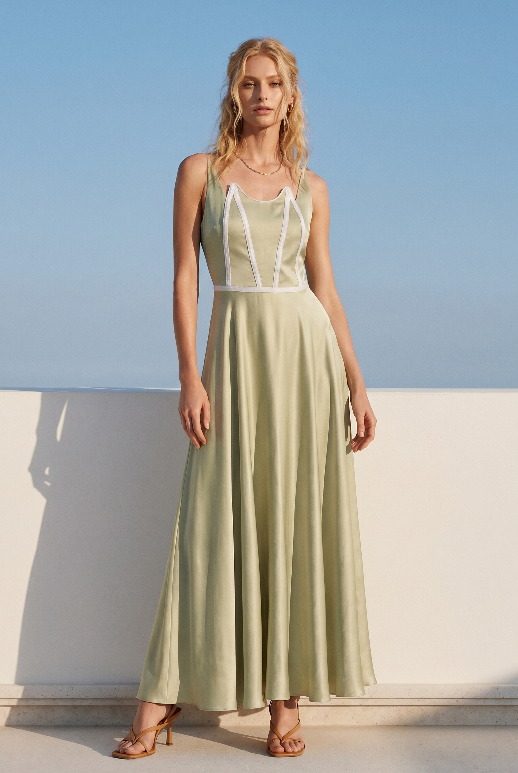 Celestia Sculpted Linen Dress