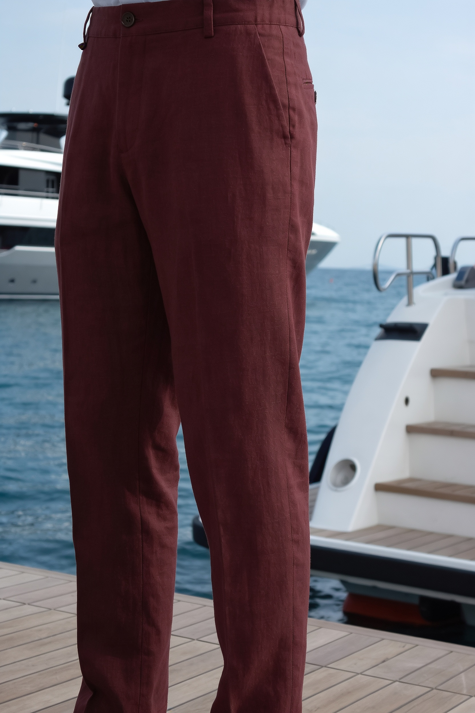 Bordeaux Riviera Linen Trousers