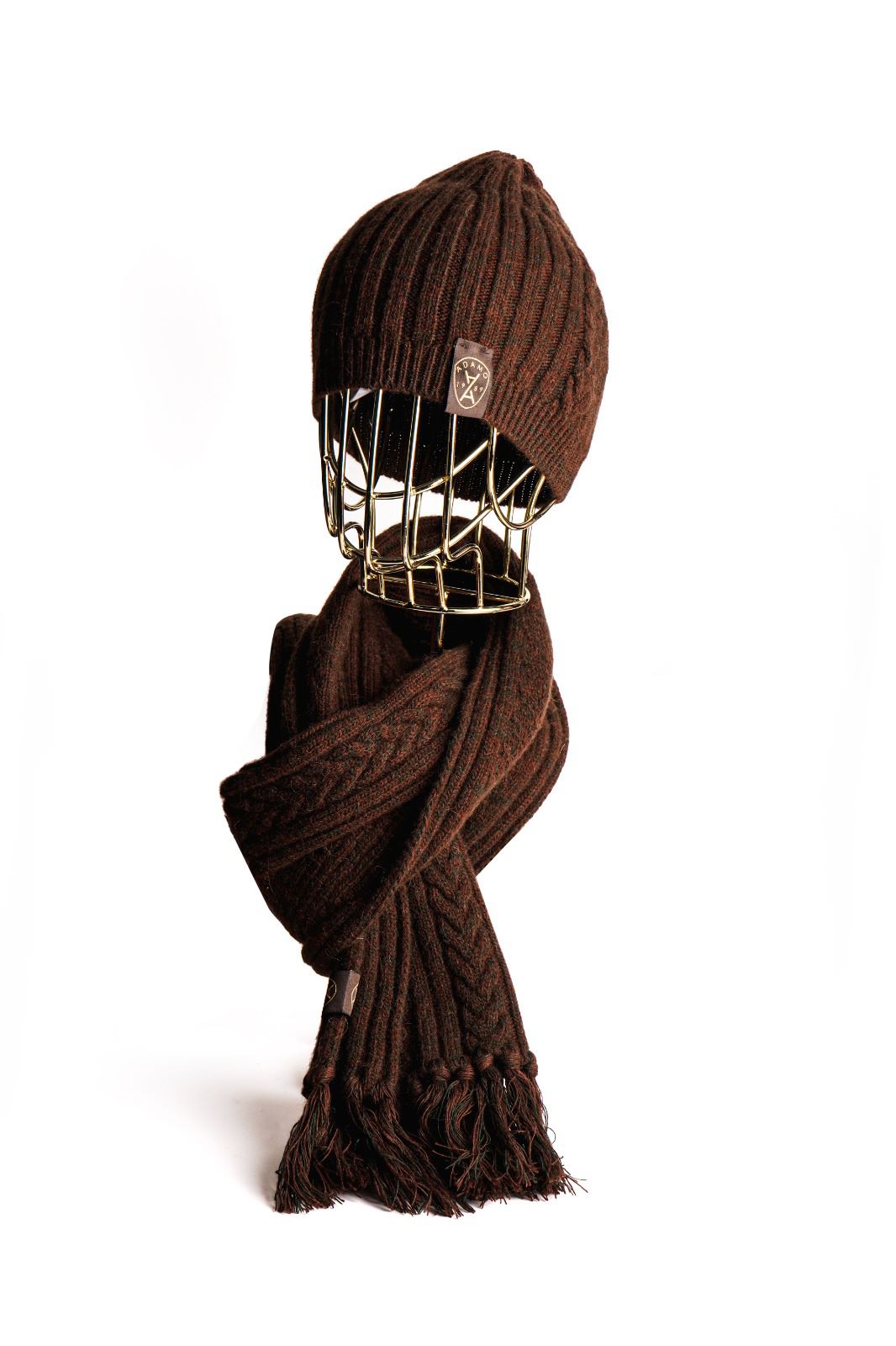 Brown Wool Beret & Scarf Set