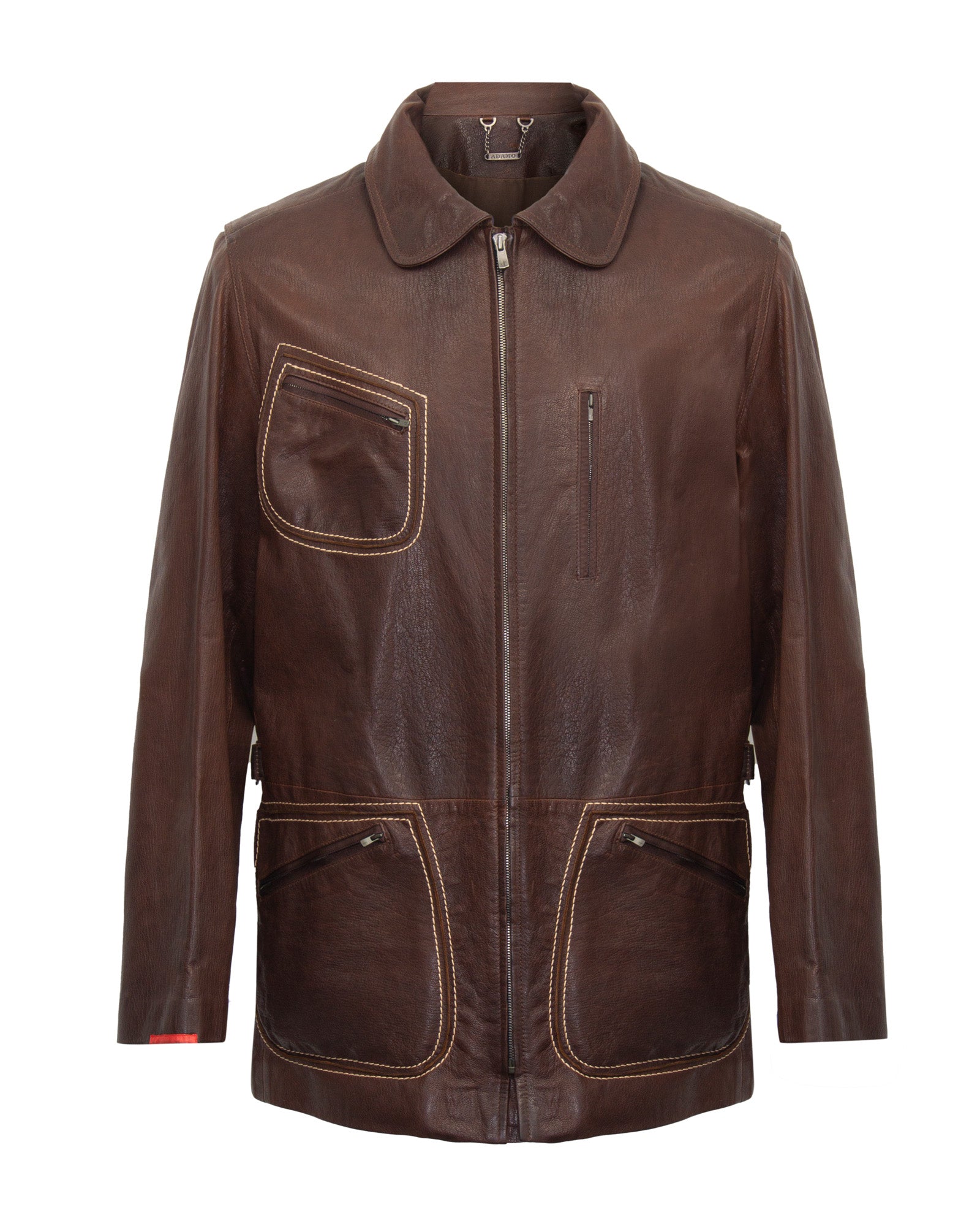 Brown Long Leather Coat