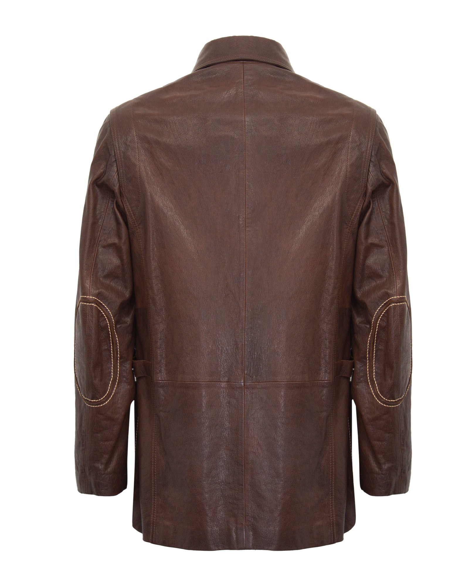 Brown Long Leather Coat