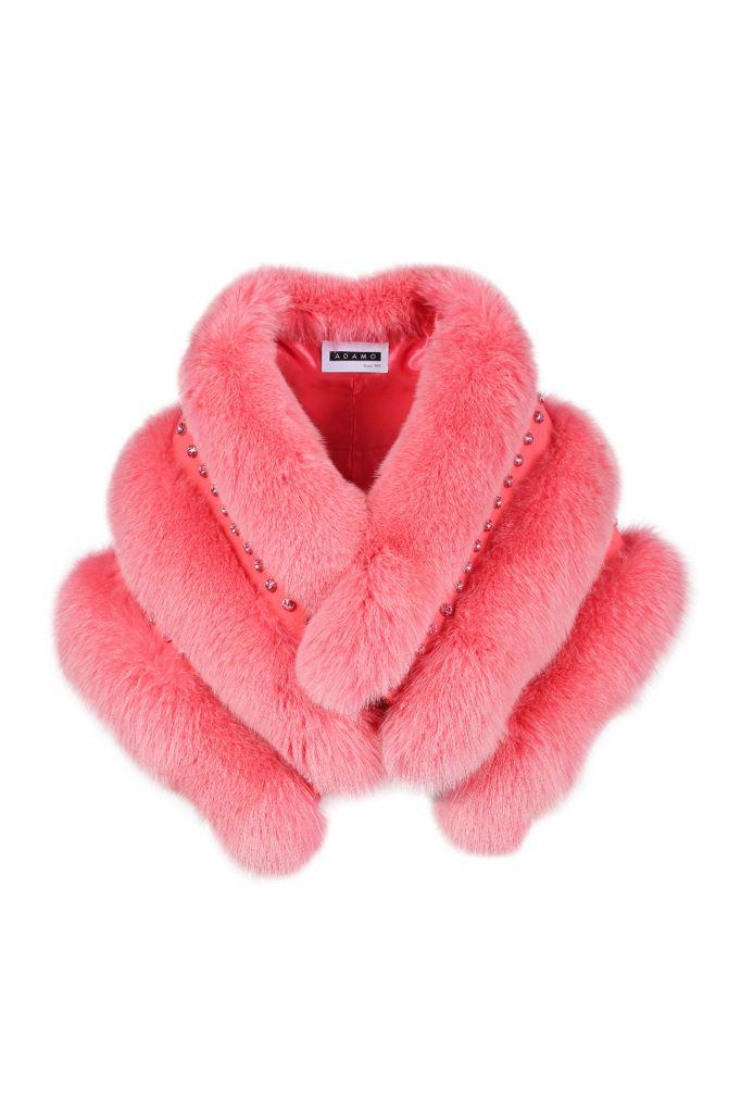 Swarovski Design Pomelo Fox Fur Shawl