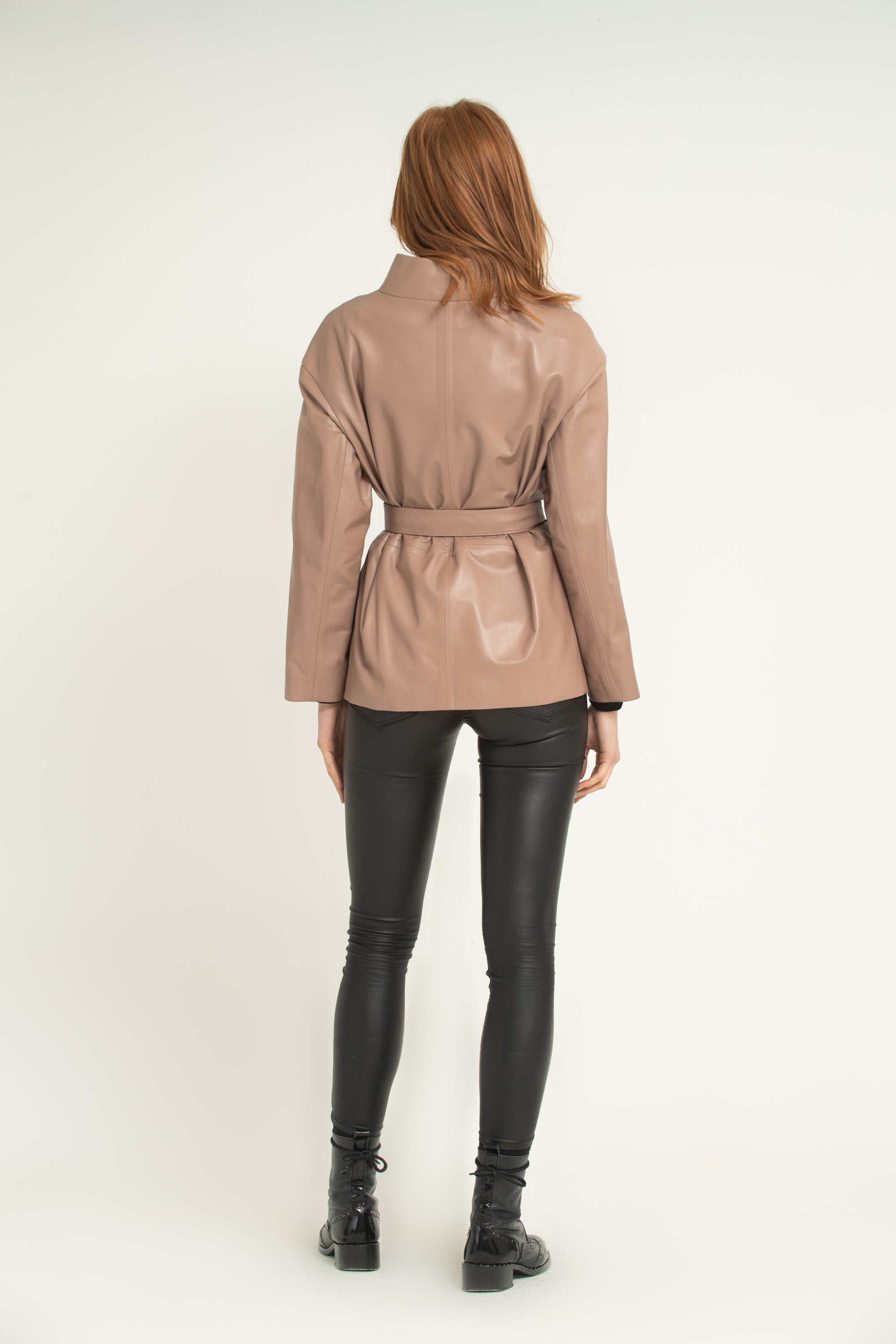 Beige Leather Jacket