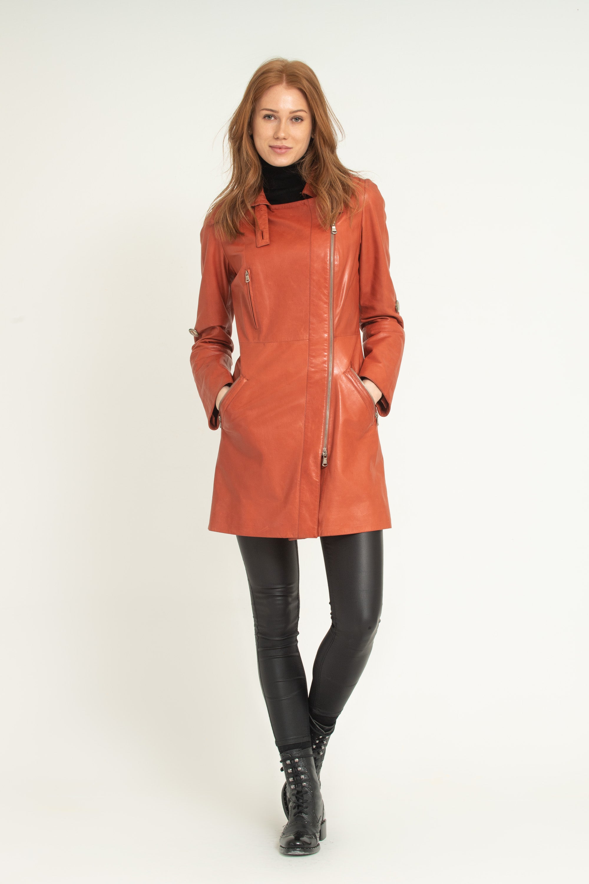 Orange Leather Jacket