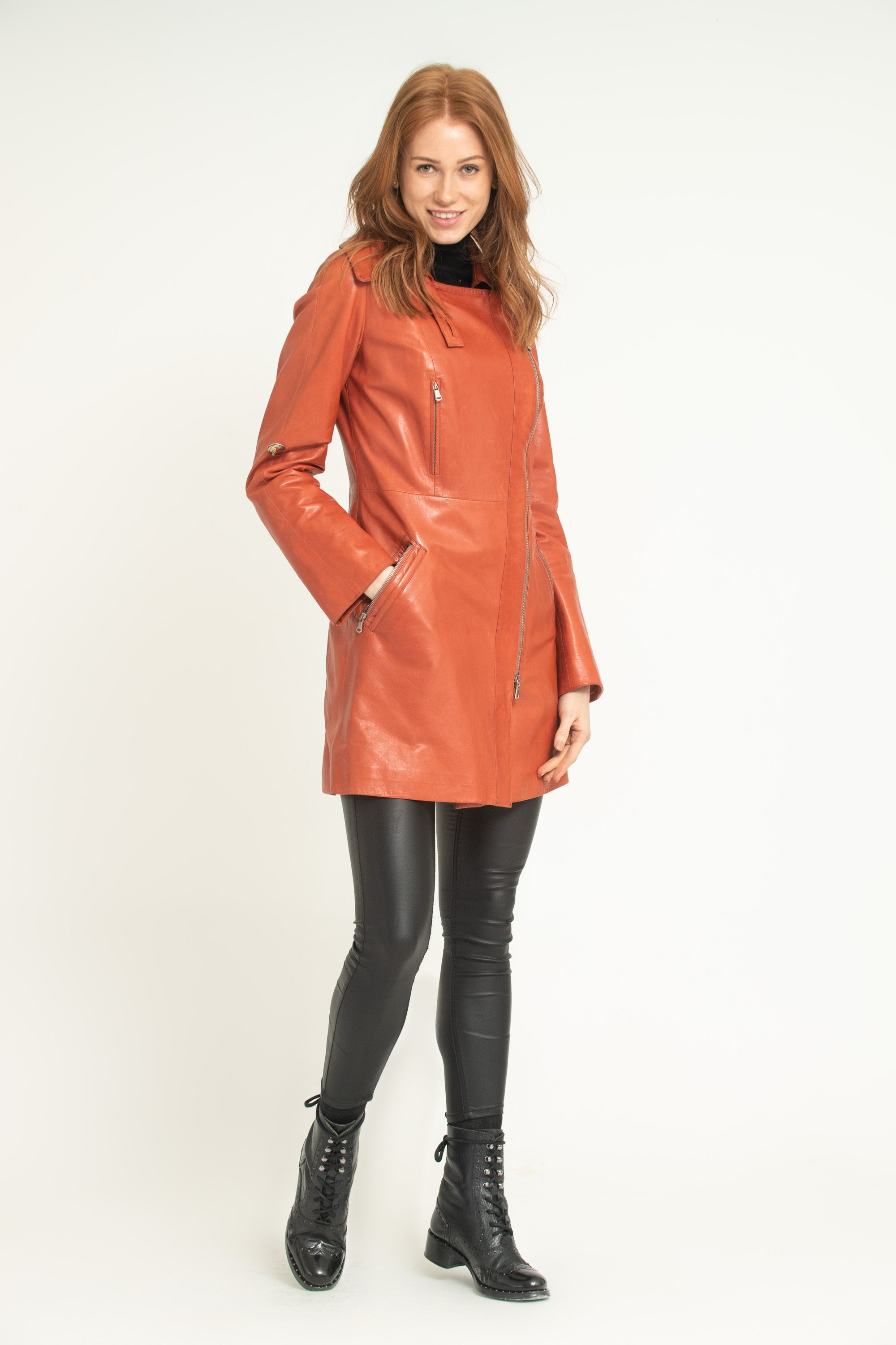 Orange Leather Jacket