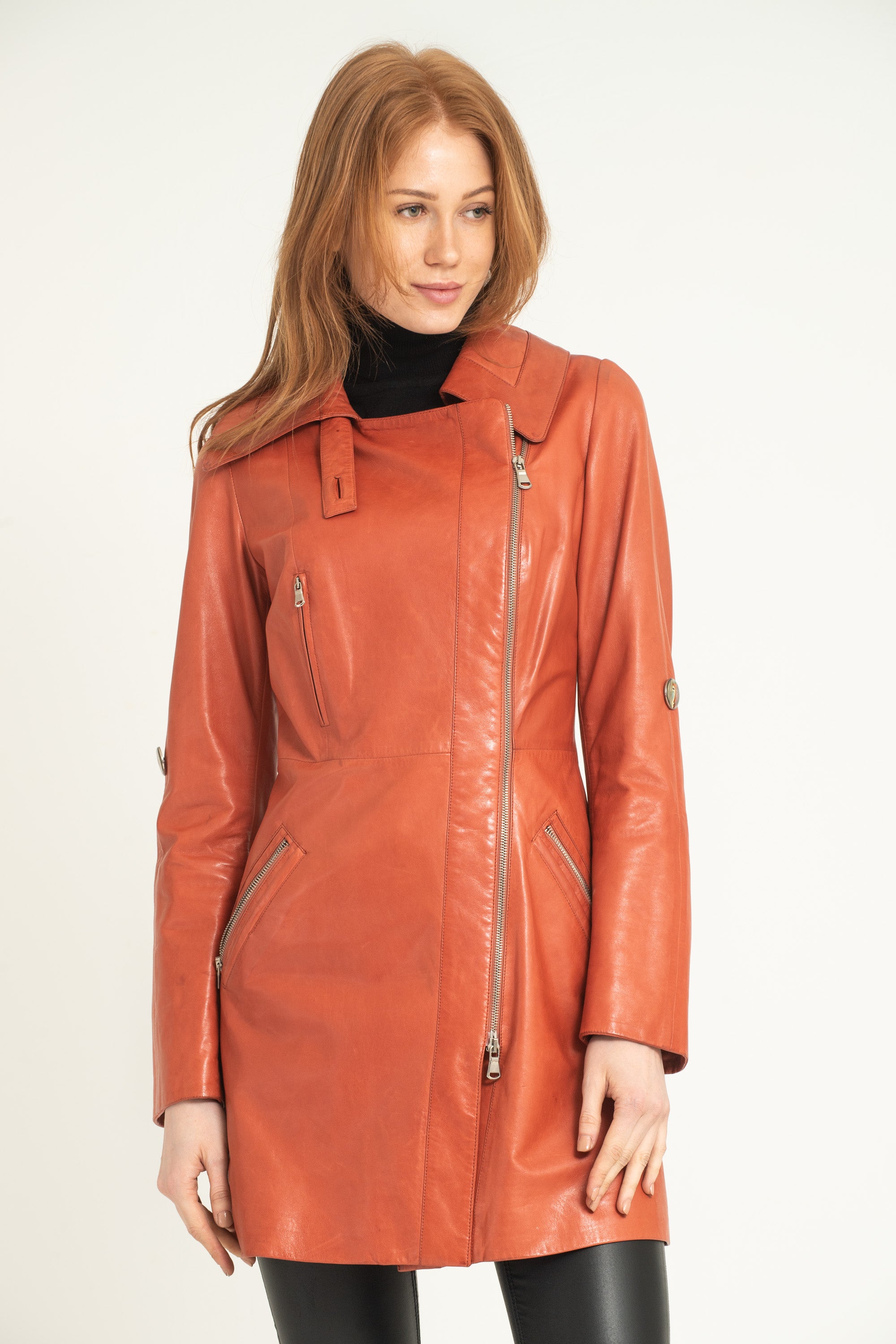 Orange Leather Jacket