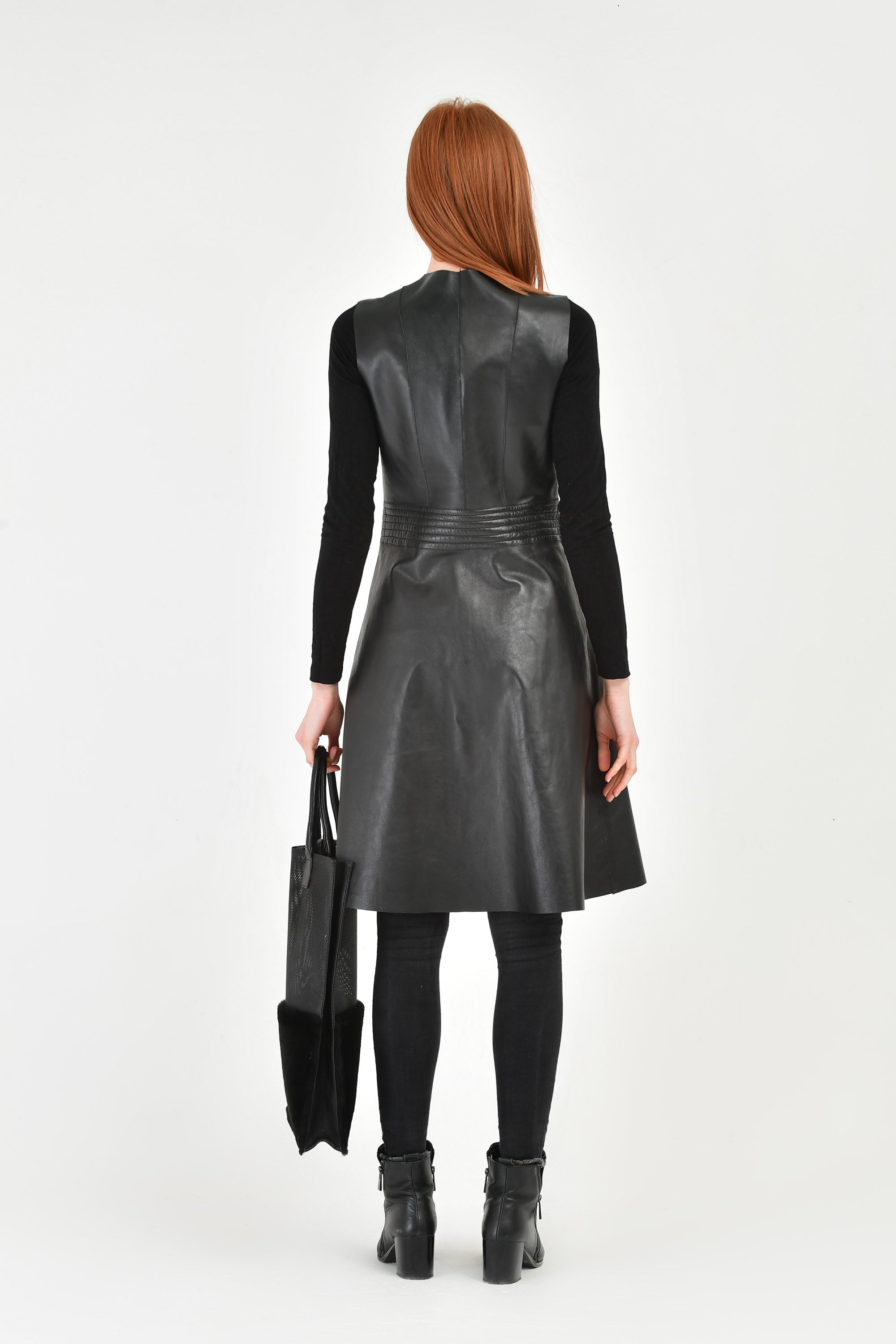 Black Long Leather Dress
