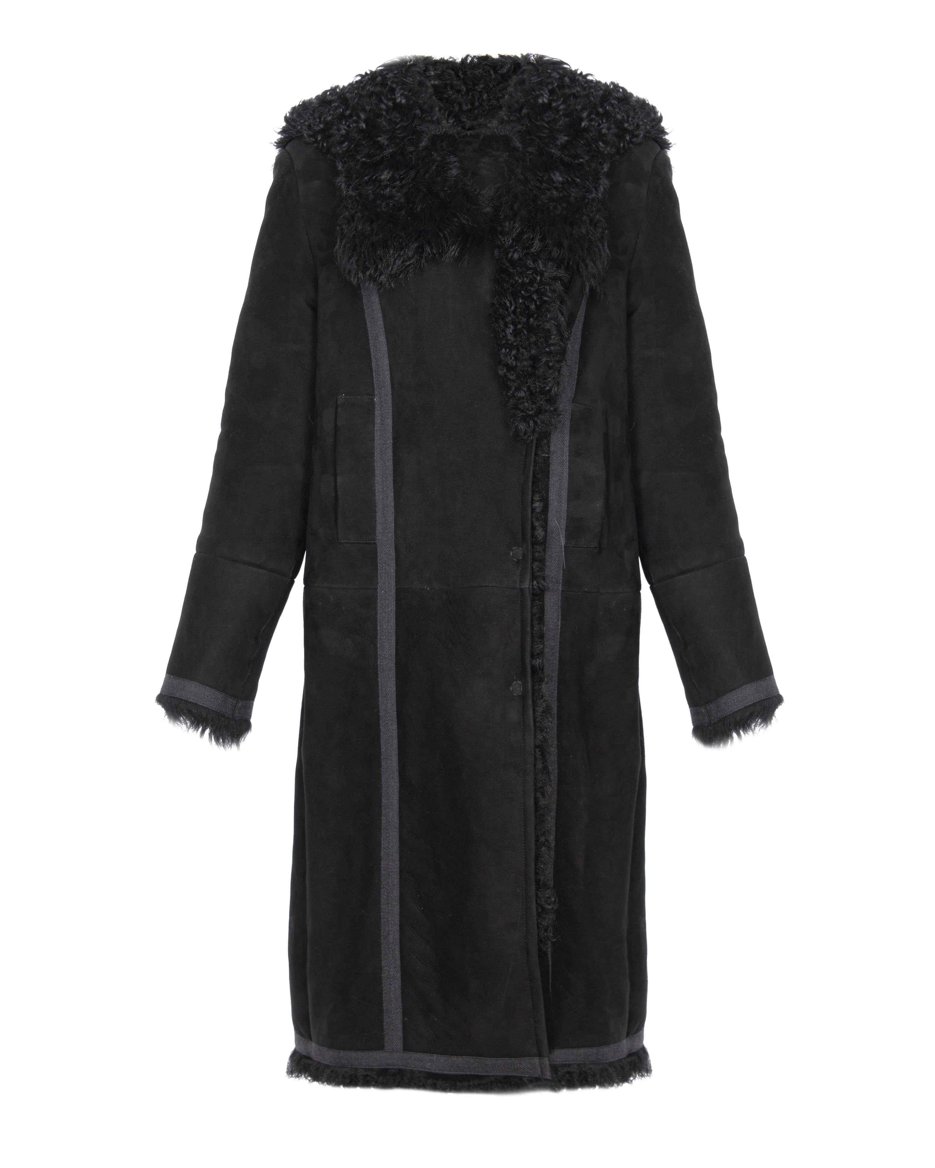 Black Long Shearling Coat