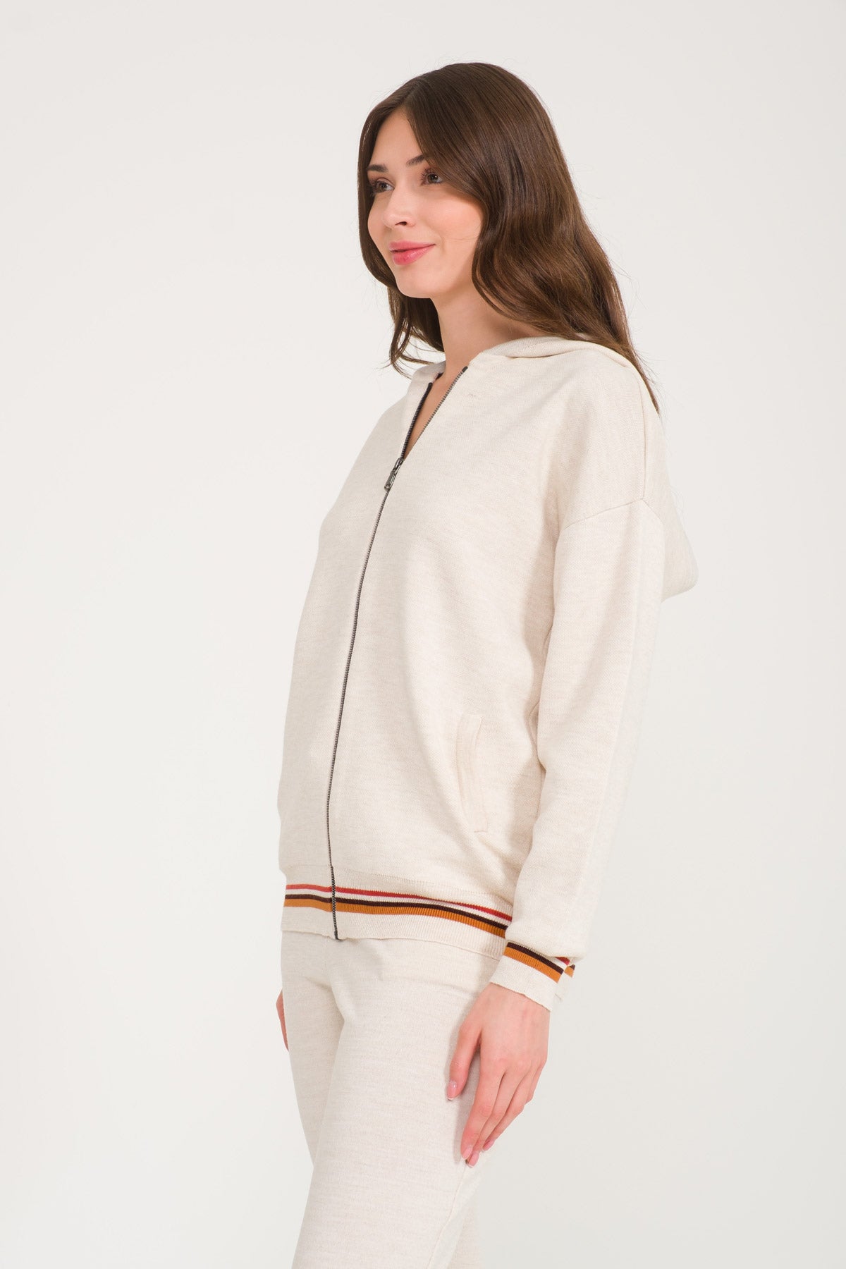 White Knit Hoodie & Pants Set